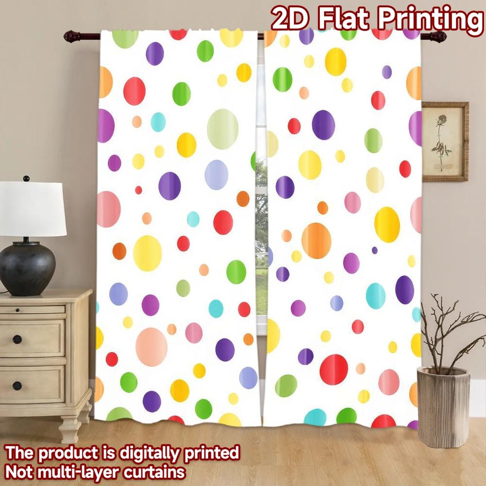2D flat Photography Backdrop Background cloth Colorful Dots on White 100% Polyester Party & Holiday Decor Perfect for