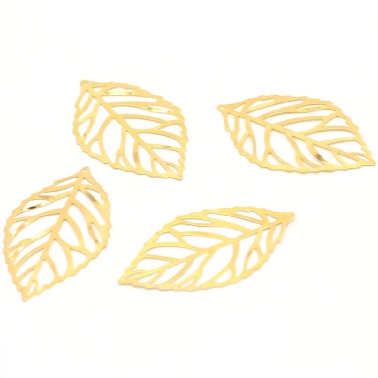 100Pieces Decorative Metal Filigree Leaves Mixed Size Leaves Jewelry Making Component Metal Craft Embellishments