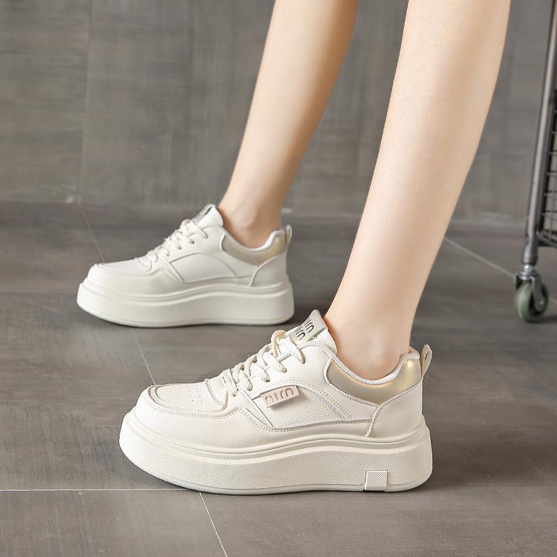 2025 nowe buty na grubej podeszwie damskie wiosenno-jesienne wersja koreańska wszechstronne oddychające antypoślizgowe podwyższające kampusowe rekreacyjne sportowe bo