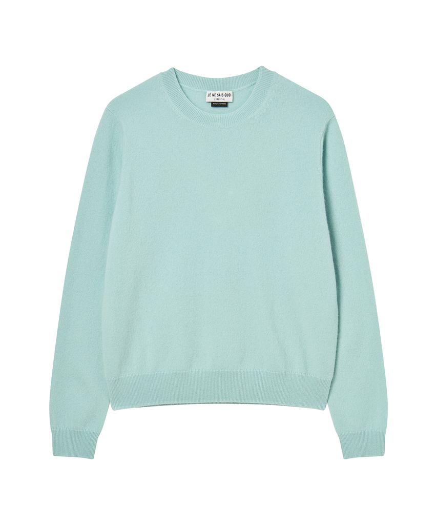 JE NE SAIS QUOI [100% Cashmere] Signature Crew Neck Cashmere Pullover_ Mint