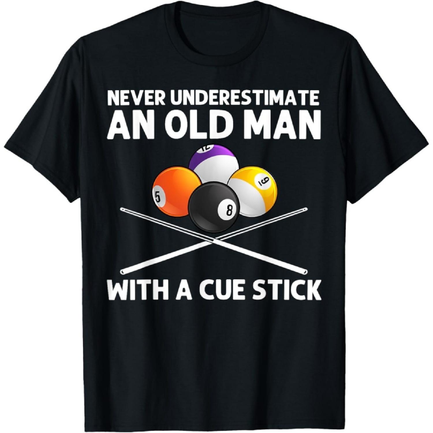 Best Billiard Art For Grandpa Men Billiard Lover Pool Player T-Shirt(1) S