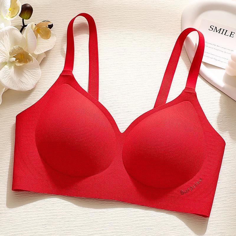 103 Medium-Thick Seamless Push-Up Bra for Women, Anti-Sagging, Wire-Free, with 2CM One-Piece Fixed Cup for Small Chest.