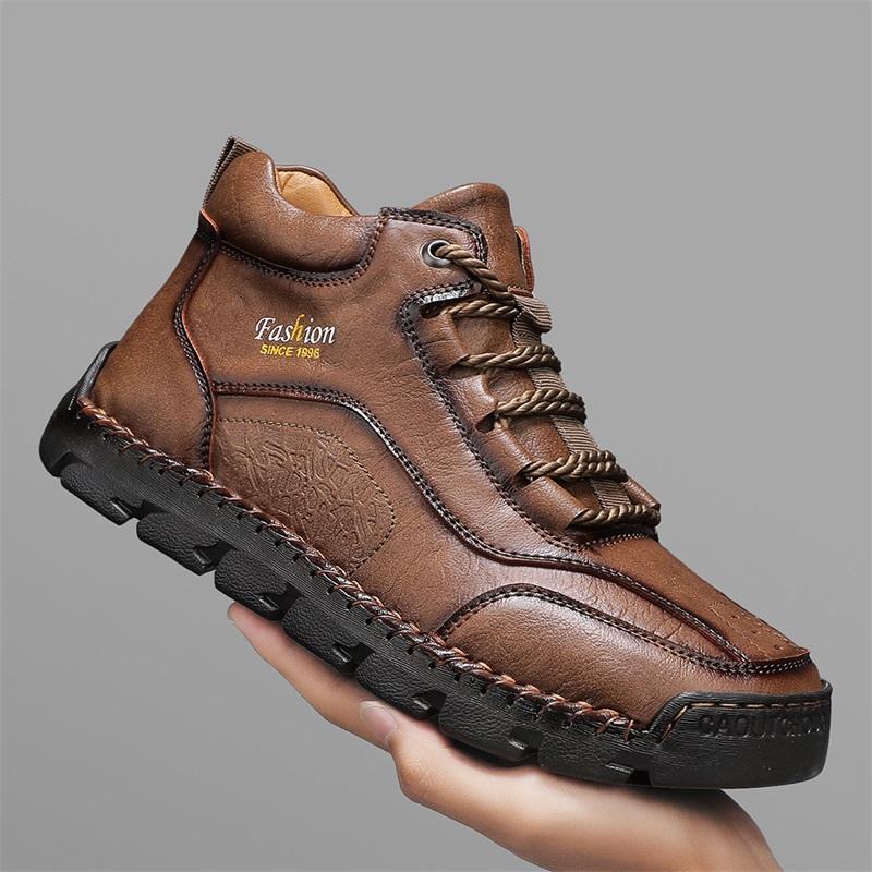 Wiosna / Jesień Męskie Trampki Casualowe za Kostkę Ręcznie Robione Skórzane Buty Plus Size 39-48 Męskie Buty Casualowe