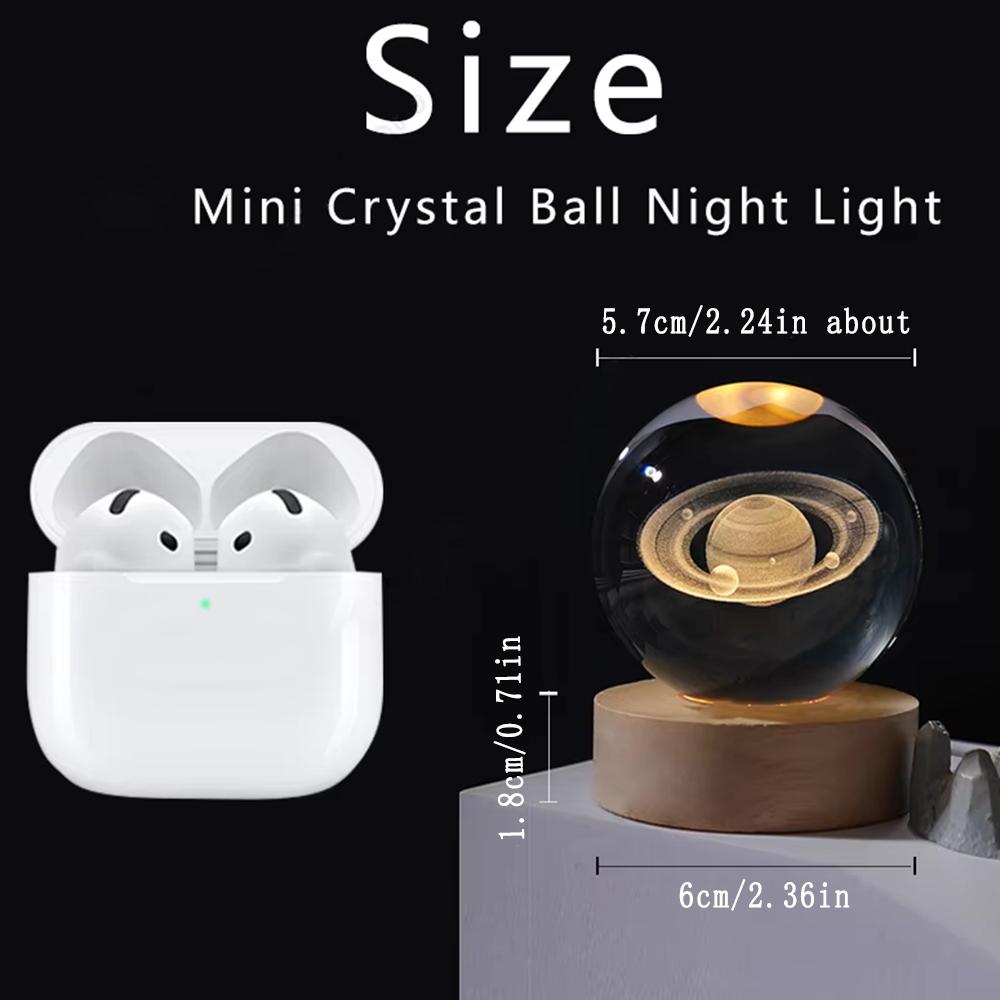 LED Night Light Solar System Galaxy Crystal Ball Table Lamp - Luminous Planet Bedside Lamp, An Ideal Gift For Astronomy Enthusia