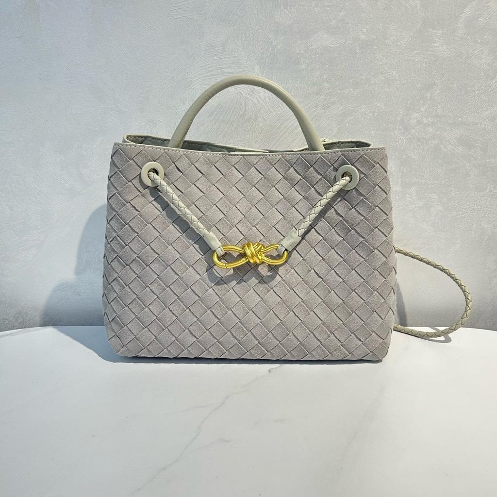 Gewebte Tasche Wildledertasche Mattiertes Rindsleder Großes Fassungsvermögen Pendler Vielseitig Tragbar Schulter Unterarm Crossbody Tragetasche Damen