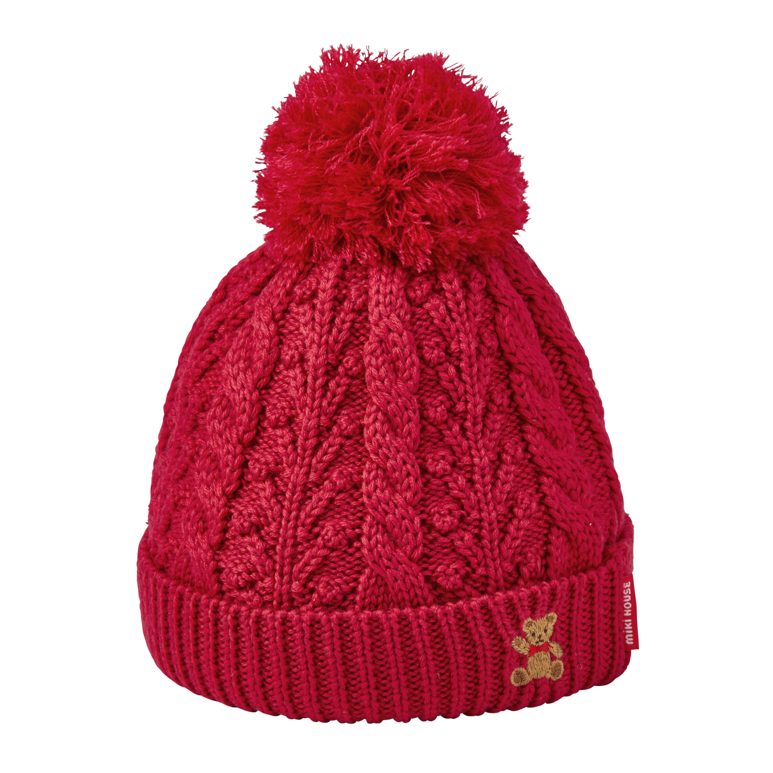 

Knitted Knitted Made in Cable Baby S Red [Miki House] Hoodie, Hat, Bear, Plain, Japan, Knit, Hat, Hood, Boys, Girls, Baby, Kids, Clothes, Children s