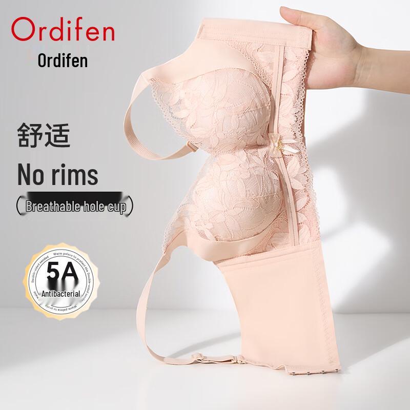 ODFIN Women s Wireless Push-up Lace Bra 70A