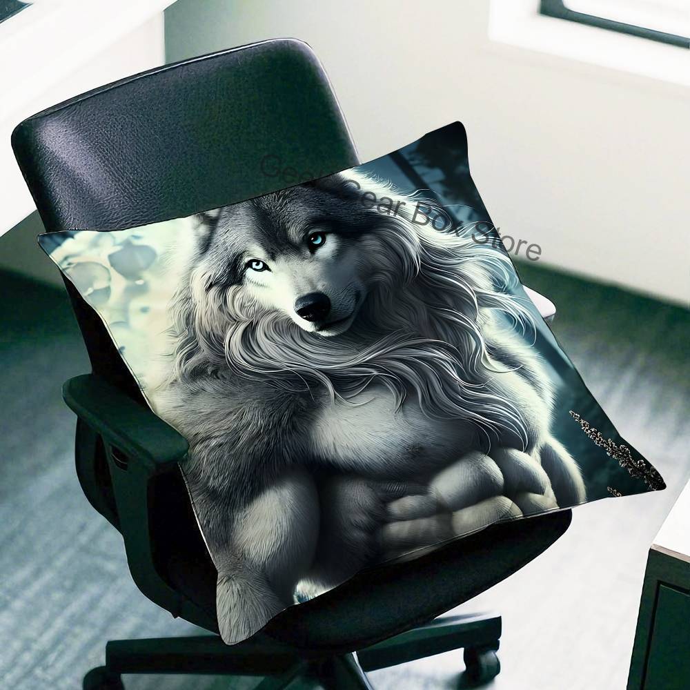 Alpha Sigma Wolf Cool Kissenbezug für Sofa-Dekor Auto Büro Zimmer Druck Kissenhülle Dekorationen und Schutz