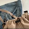 Korean Style Drawstring Bucket Bag Purse Small Crossbody Bag Fashionable Nylon Shoulder Bag  Women