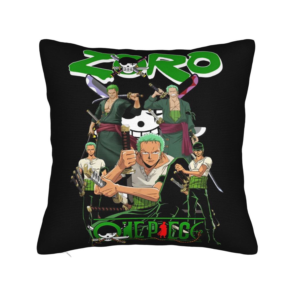 Luffy Anime  Skull Square Pillow Case  Cushion Cover Funny Zipper Decorative Pillowcover for Sofa Cm