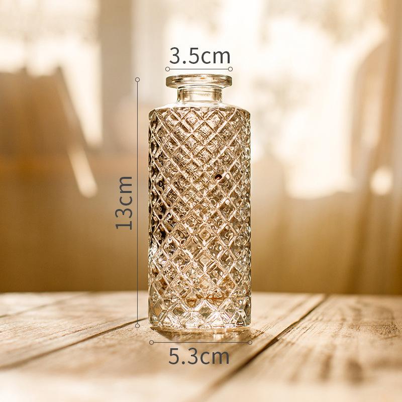 Mini Glass Flower Vase: European Style, Transparent Hydroponic Container for Desktop Flower Arrangements and Living Room Decor