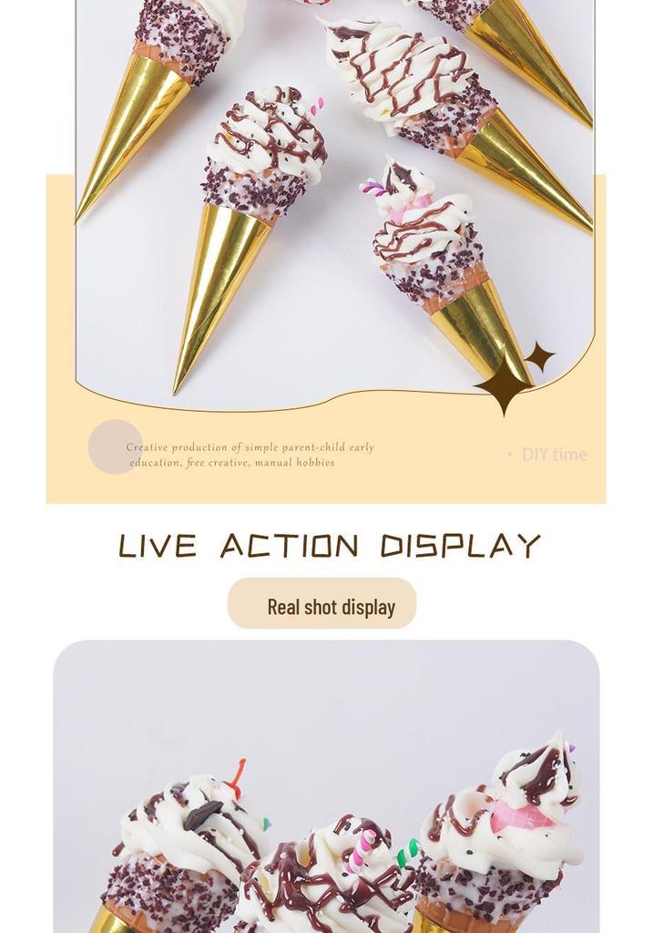Simulation Hot Milk Treasure Ice Cream Cone Toy Decoration