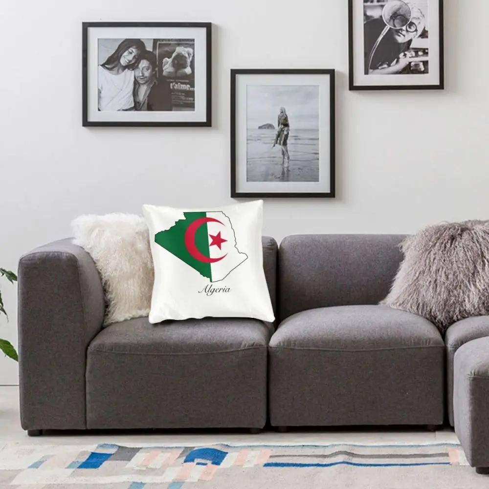 Algeria Flag Map Throw Pillow Cover Throw Pillow Creative Pillowcase