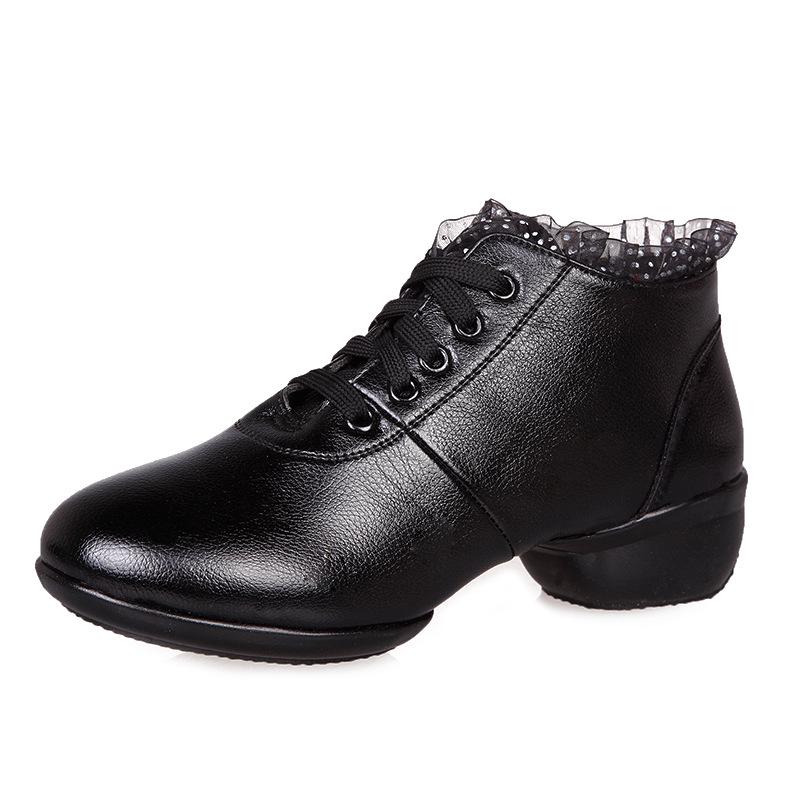 Women's Modern Ballroom Mid-Calf Dance Boots - Soft Sole, Mid-Heel.