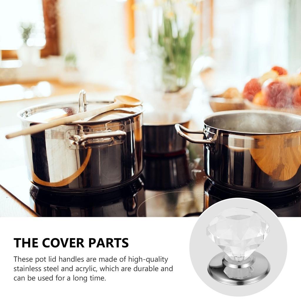 4 Pcs Pot Top Hat Pan Cover Handle Kitchen Gadget Replacement Lid Knob Grip Stainless Steel