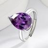 2026 Amethyst Pear-shaped Zircon Earrings 925 Tremella Buckle Ring Necklace Jewelry Set