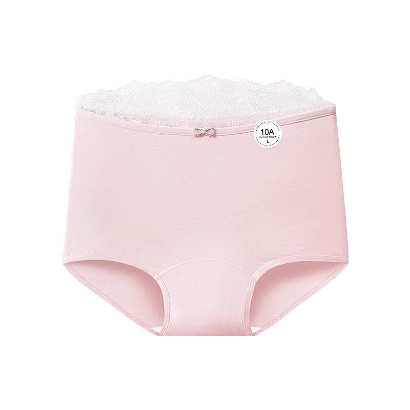 

Female Spring and Autumn Sweet Lace Stitching Pure Cotton 10A Antibacterial Crotch Comfortable Small Flat Angle Panties M цвітіння вишні, рожевий колір