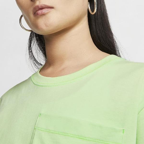 Nike Sportovní Crop Top Tričko s krátkým rukávem Dámské topy Cukrově zelená CT0875-376