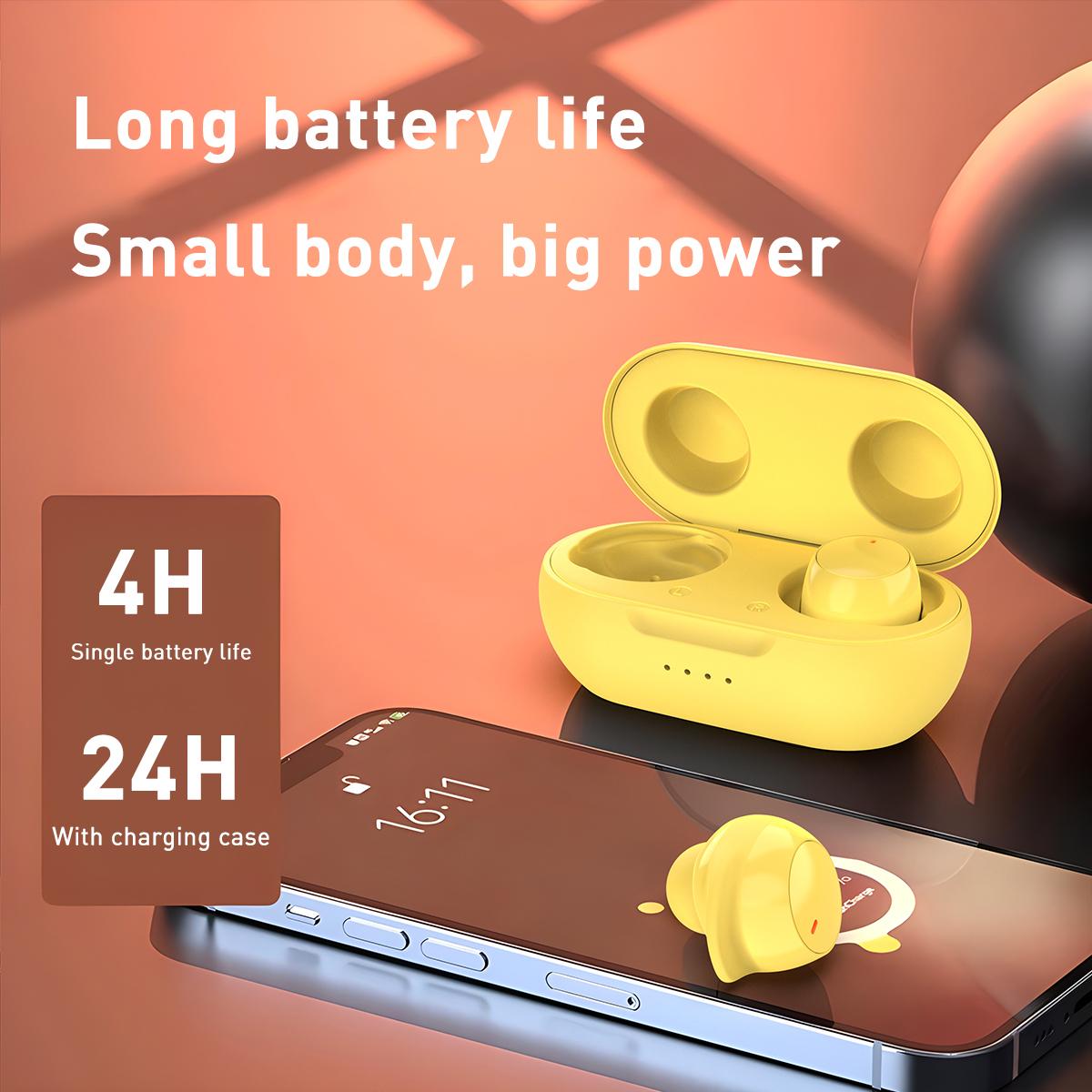 

2024 Новые трансграничные наушники TS10 Macaron Bluetooth 5.0, спортивные игровые беспроводные наушники сверхдальнего радиуса действия жёлтый