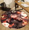 Genshin Impact Pattern Round Rug, Indoor/Outdoor Mat, for Picnic, Gameroom, Bedroom, Office, Living Room, Home Decor Carpet, Birthday Gift