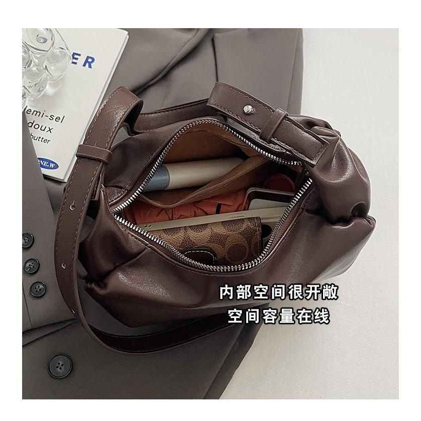 IELGY Ladies Korean Version Large-Capacity Pleated Dumpling Bag High-End Casual Commuter Underarm Bag Can Be Cross-Body