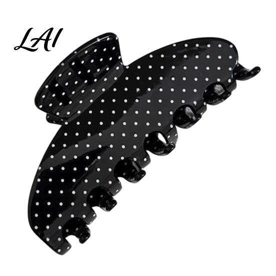 Modische Haarklammern Polka Dot Krallenklemme für Damen 3,9 Zoll Schwarz/Weiß/Rot Große Klammern Großes Geometrisches Accessoire Starker Halt Kein Verrutschen Dick oder