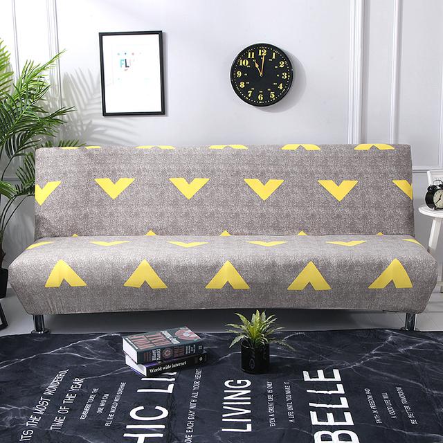 Black Geometric Folding Sofa Bed Case Living Sofa Cases Elastic Spandex Stretchdouble Seat Case Slipcovers For Living Room Area Geometric Print