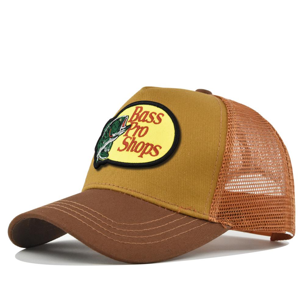 Embroidered Baseball Cap Bass Weaving Label Cap Mesh Cap Bent Brim Sun Hat Summer Hat Sun Hat