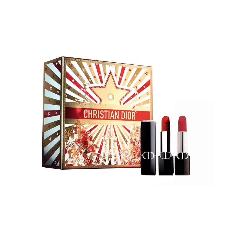

DIOR Lipstick Intense Blue Gold Dual Makeup Set Star Wishes Red Luck Limited Edition Gift Box Velvet Smooth Lasting High-Level Feeling No Stitches синий