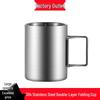 304 Stainless Steel Double-Layer Folding Insulated Outdoor Cup for Camping, Hiking, Travel, and Mountaineering
