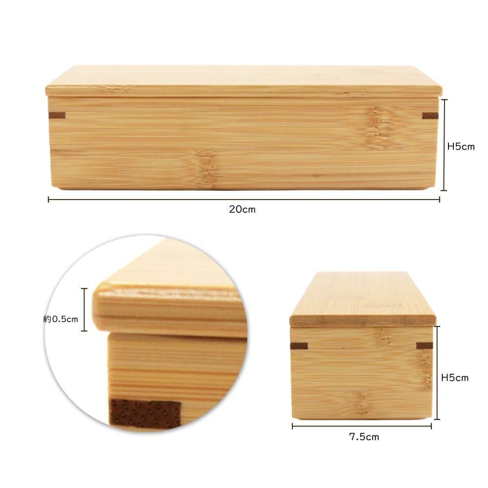 Manyo Japanese Smoked Bamboo Slim Bento Box Made in Japan Wooden Lunch Box 57-032A
