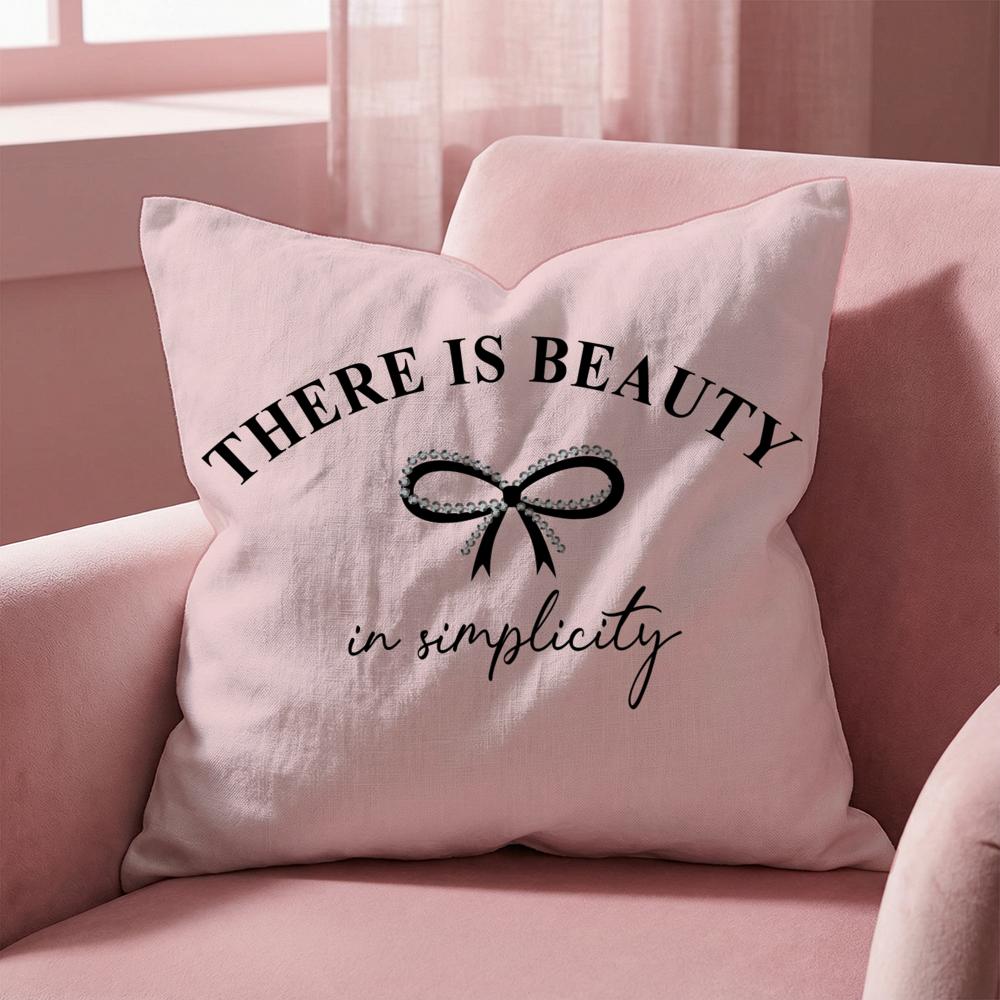 Korean Trendy Bow Cushion Cover Multi-Scene Pillow Cover for Home & Car - Reversible, Soft & Durable for Daily Use