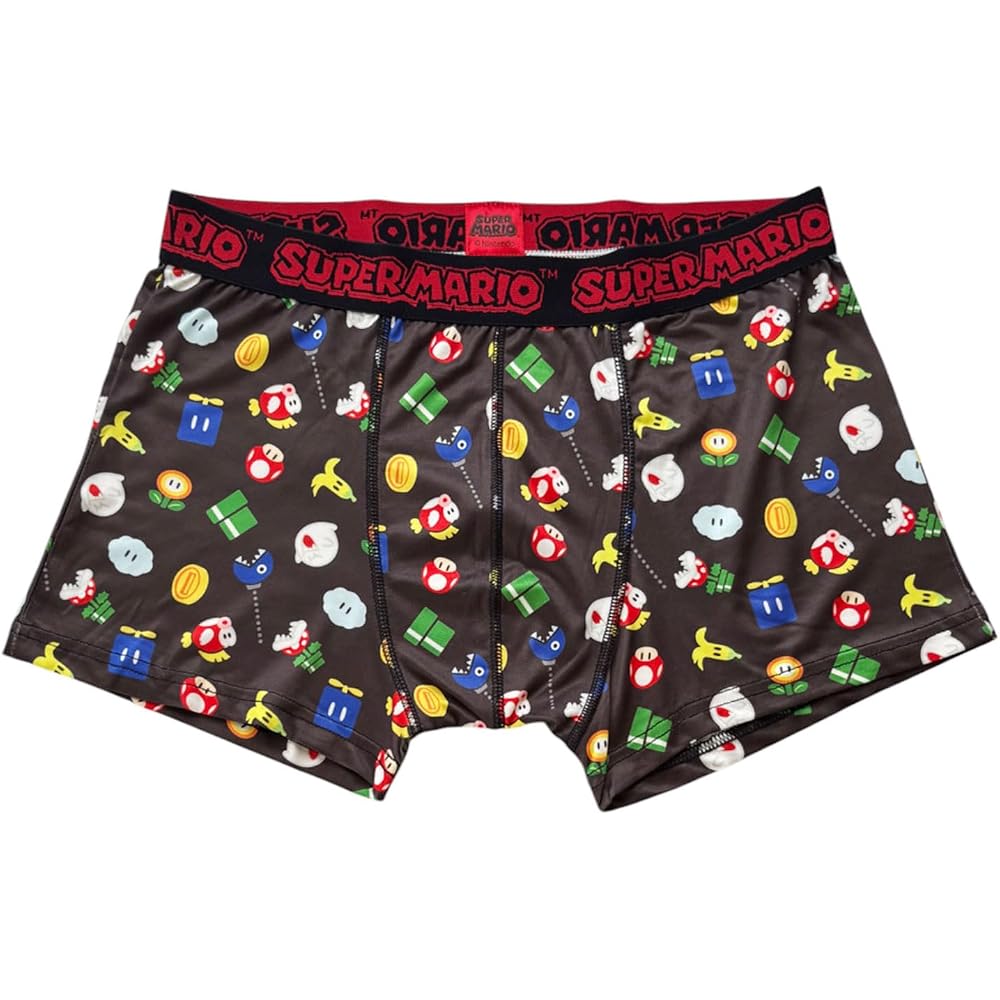 Small Planet (Small Planet) Nintendo Super Mario Transcription Boxer Brief Icon Black Medium