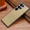 For Samsung Galaxy S24 Ultra Case Silk-Textured PU Leather Coated PC TPU Protective Phone Back Cover