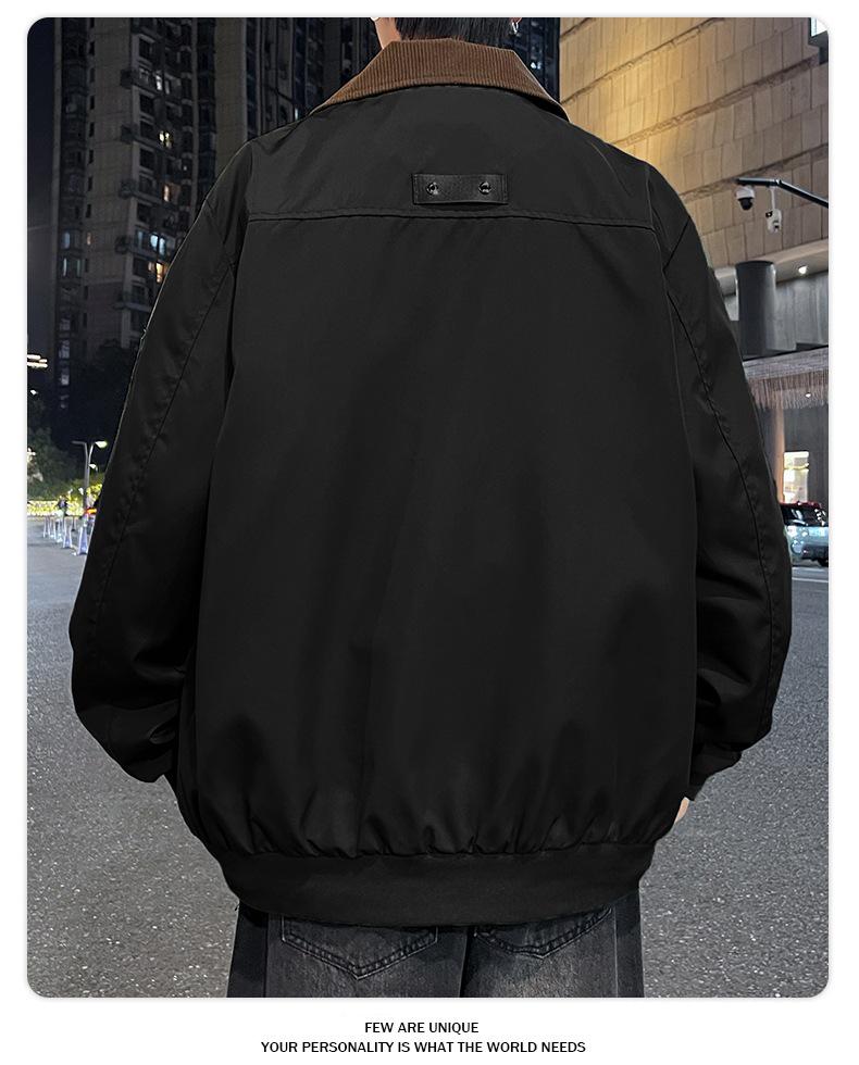 2025 Men's Corduroy Bomber Jacket with Lapel - Autumn Outerwear