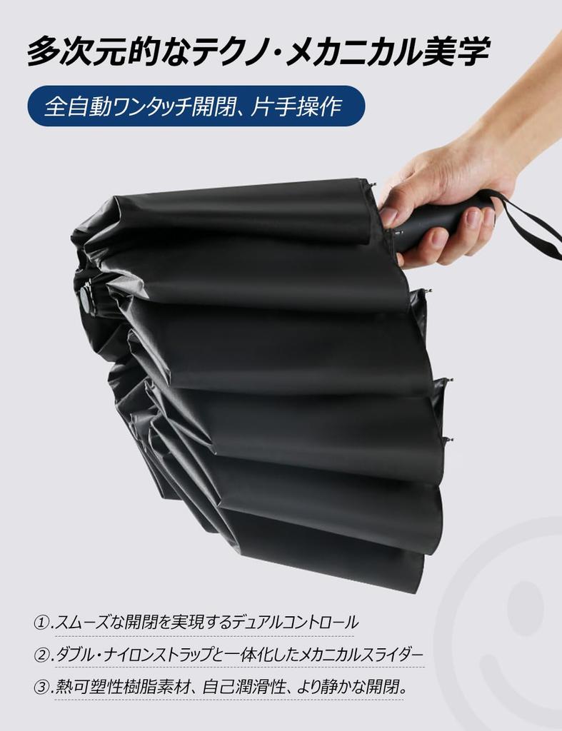 Folding Umbrella for Men and Automatic Reverse Large Light Heat UV Suitable for Rainy and Heavy Rain Extra-Large, 24-Rib Women, One-Touch Open/Close,