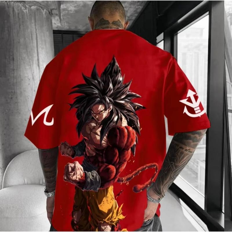 Dragon Ball Anime Super Saiyan 4 T-shirt 2025 Sommar Herr- och Damkläder Street Lös Casual Mångsidig Förälder Barn Kläder Topp