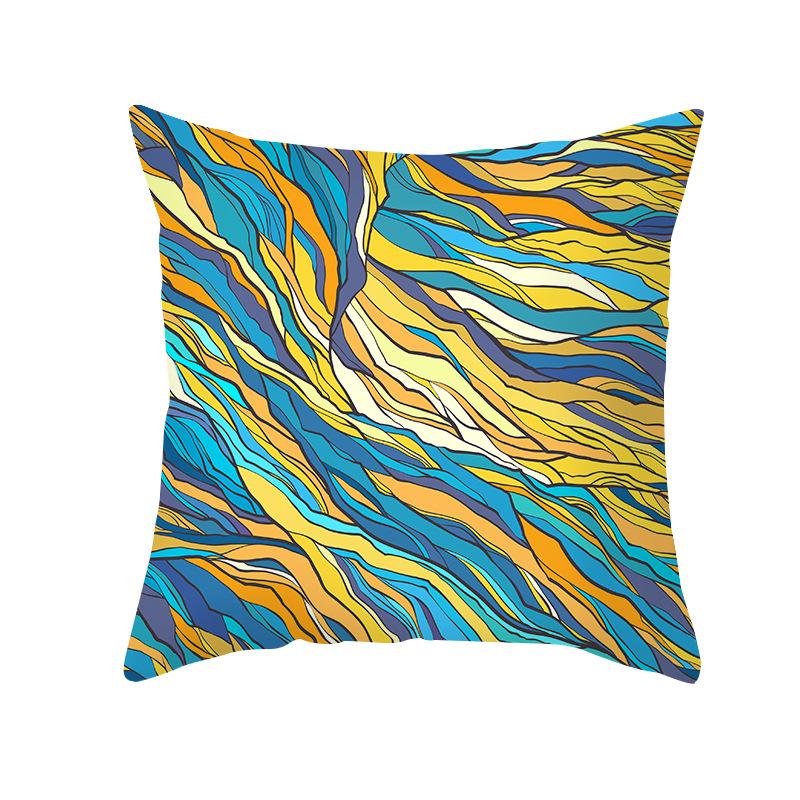 Simple Nordic Style Pillowcase Blue Wave Dolphin Office Sofa Printed Cushion Pillowcase Home