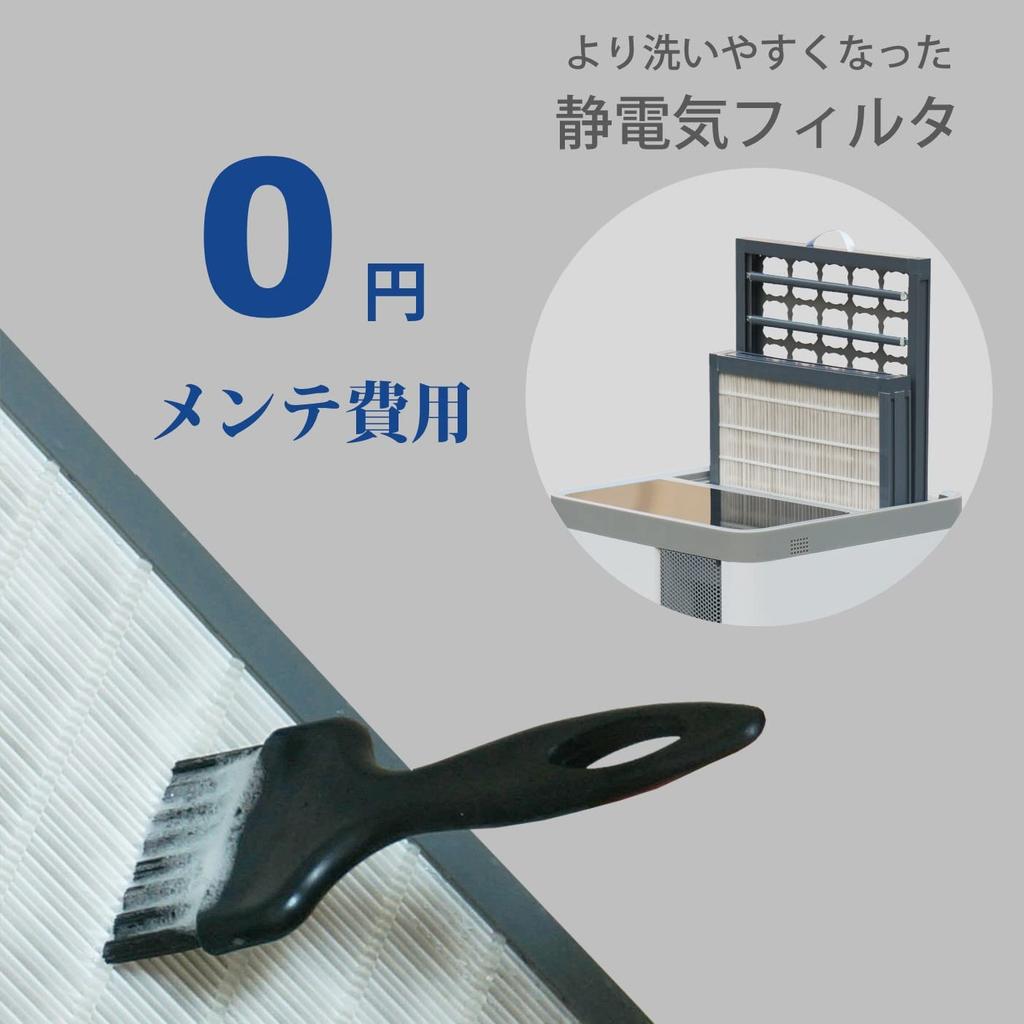 For Commercial Use Achieves Virus Removal of While Minimizing Costs Capable of Removing Fine Particles Infection Risk Notice Washable Filter For Up To