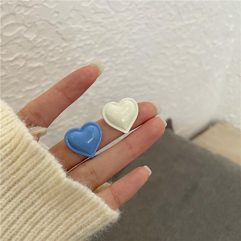 Love asymmetrical stud earrings new trendy women s summer niche design earrings simple temperament high-end earrings