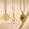 Melaard Tiger's Eye 18K Gold Stainless Steel Pendant Necklace for Women