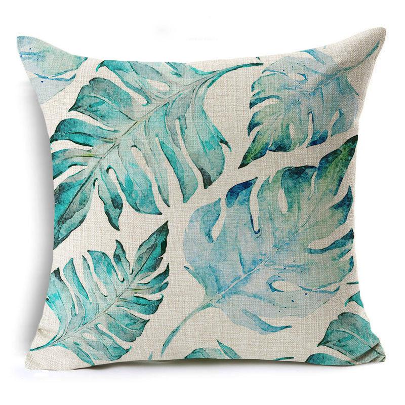 New Flax Tropical Flower Plant Flamingo Hibiscus Flower Pillowcase Cushion Cover