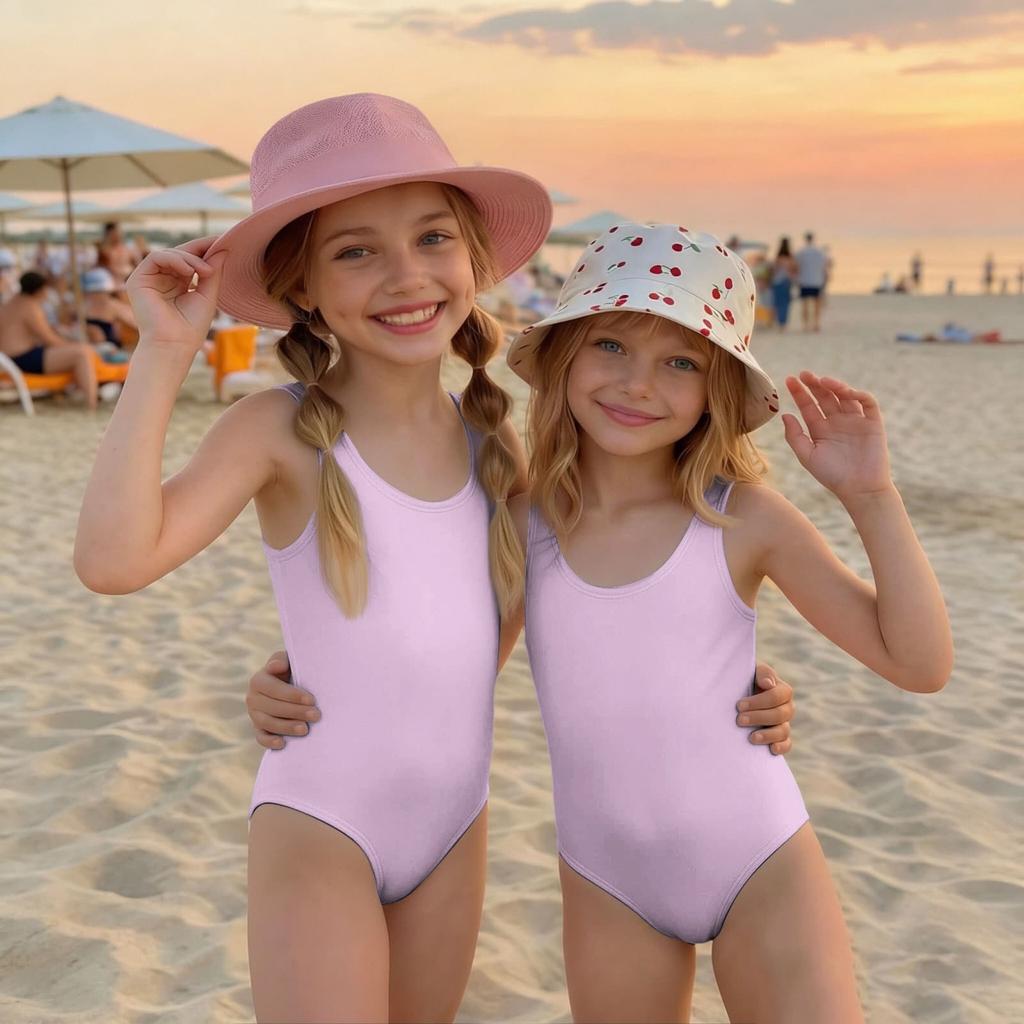 Girls One Piece Swimsuit Summer Kids Swimwear Sleeveless Casual Beachwear Lightweight Comfortable Fit for Swimming and Outdoor Activities