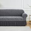 1 Stück Dehnbarer Sofabezug Jacquardmuster Sofabezüge mit Rock Einfarbige Staubdichte Rutschfeste Sofaschutzhülle für das Wohnzimmer
