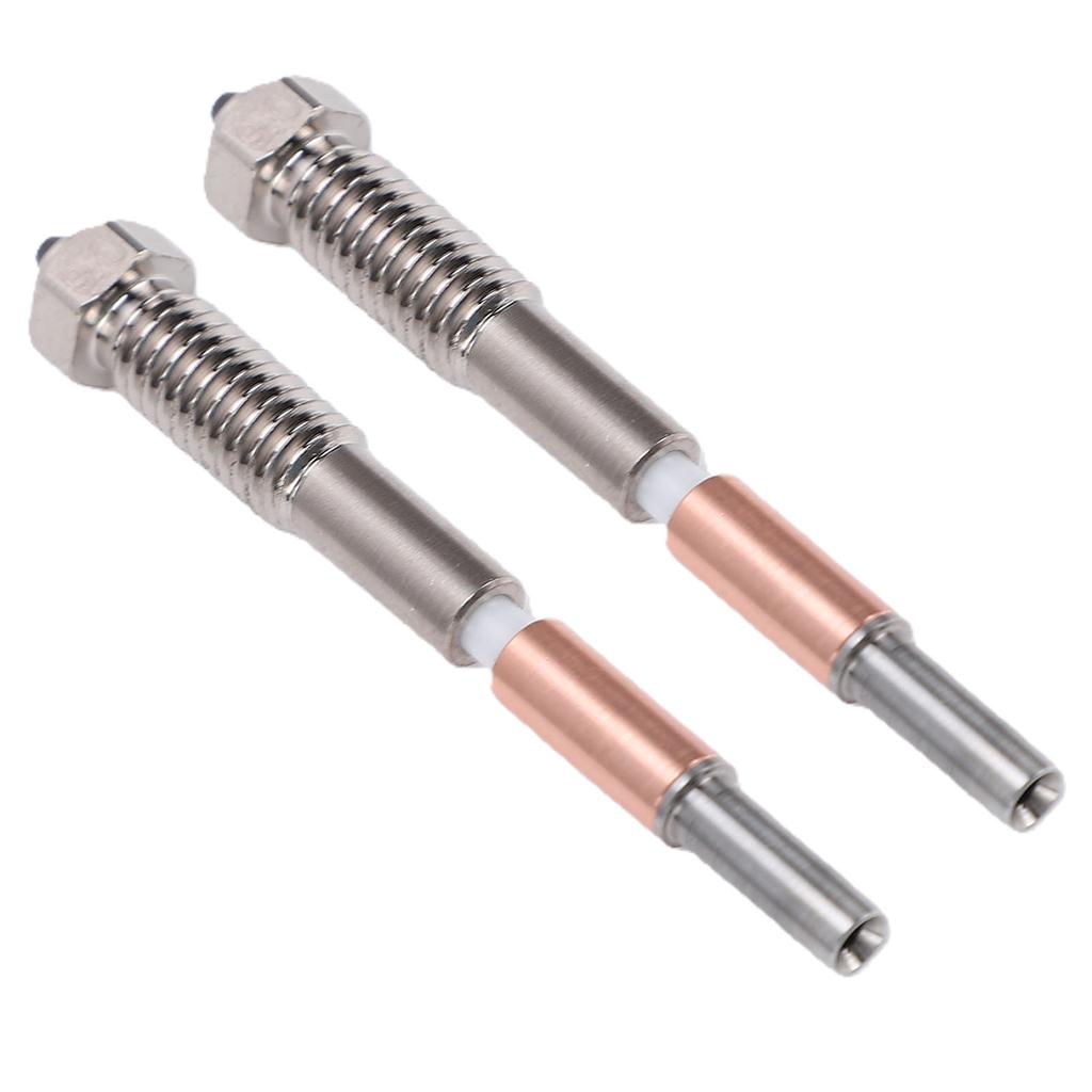 2PCS Bimetal Nozzle Replacement for QIDI Q2 Q2C 3D Printer 0.6mm Hardened Steel Nozzle with Ceramic Throat Tube High