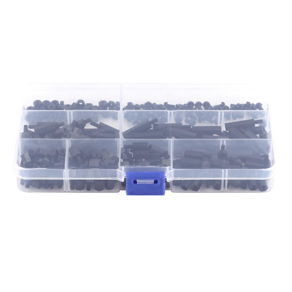 250 STK Nylon M3 Sechskantsäule Abstandshalter Distanzschraube Mutter Sortiment Kit (M3-Abstandshalter A)