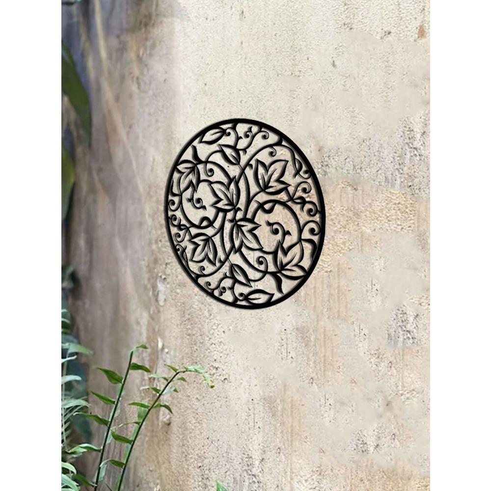 Black Iron Mandala Wall Art Bohemian Home Decor Metal Sculpture Spiritual Gift for Yoga Studio Indoor Outdoor
