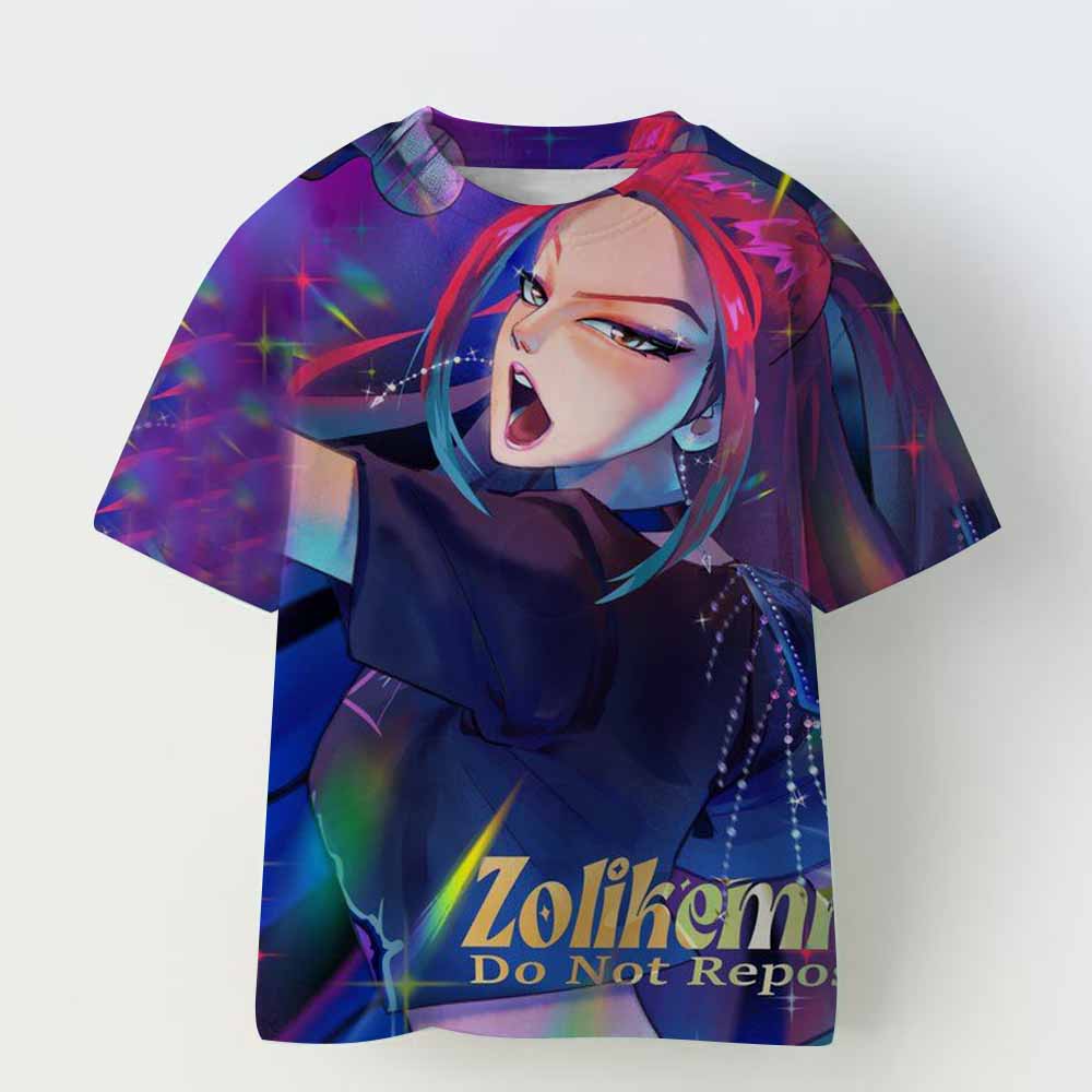 Children T-shirt for Boys Girls Fashion Anime Movie Tees Kids KPop Demon Hunters Huntrix Funny Short Sleeve T Shirt Gifts