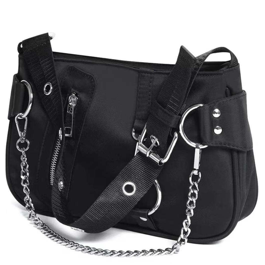 

Трендовая женская универсальная сумка через плечо на лето 2025 года: Корейская модная сумка-цепочка чёрный