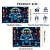 Cartoon Robot Tech Backdrop, Kids STEM & Robotics Photography Background
